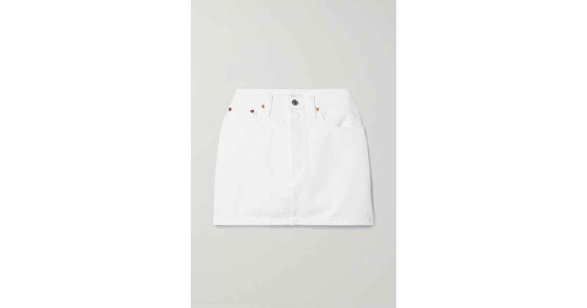 RE/DONE 90s Denim Mini Skirt in White | Lyst