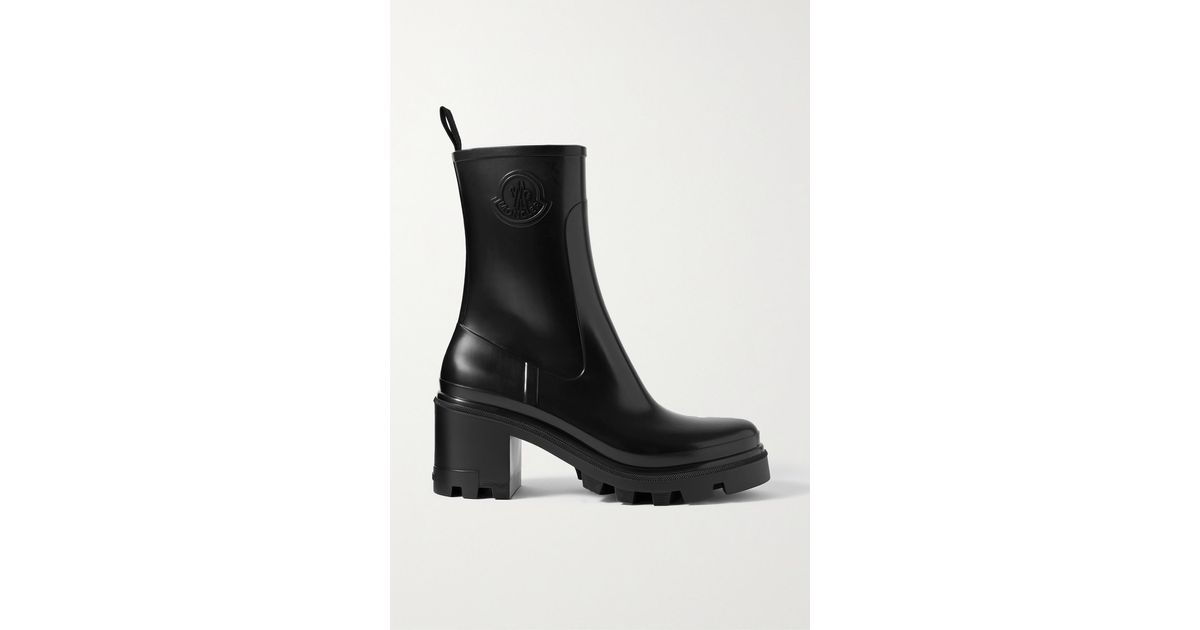 Moncler Loftgrip Embossed Rubber Rain Boots in Black | Lyst Canada