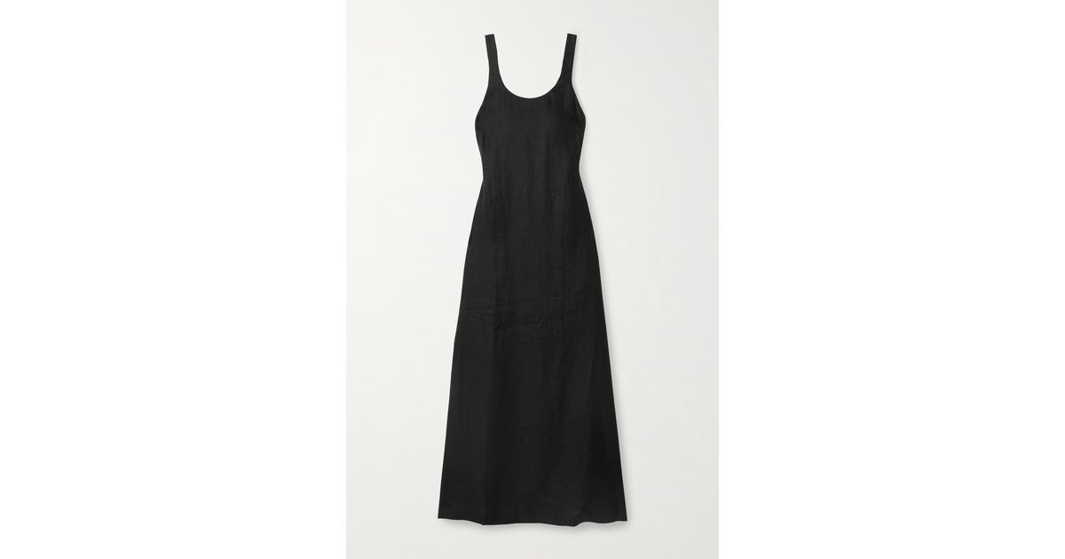 Bondi Born Net Sustain The Kennedy Open back Linen twill Maxi