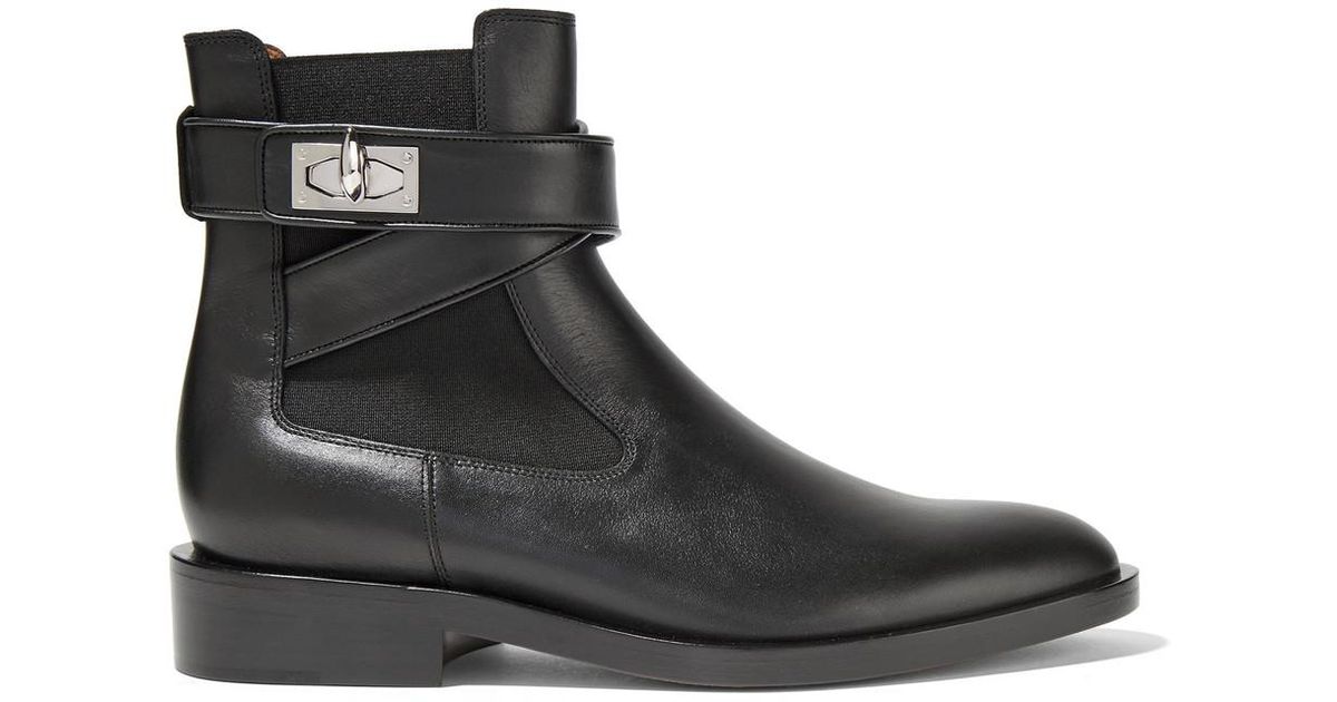 Givenchy Shark Lock Leather Ankle Boots in Black - Lyst