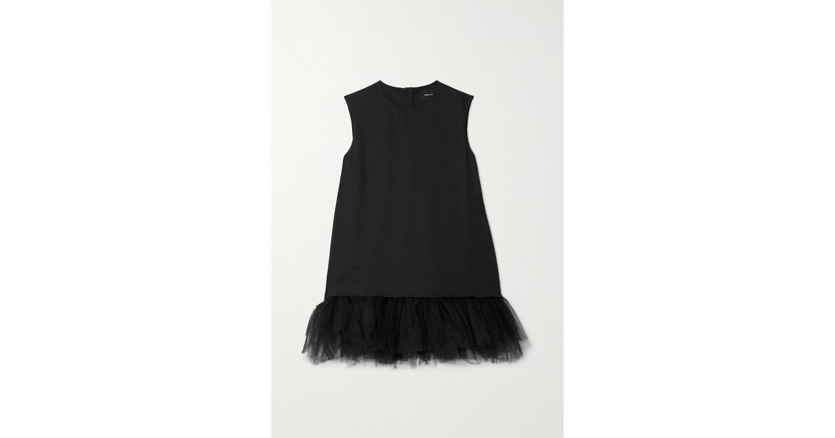 Simone Rocha Synthetic Georgette And Tulle Mini Dress in Black | Lyst