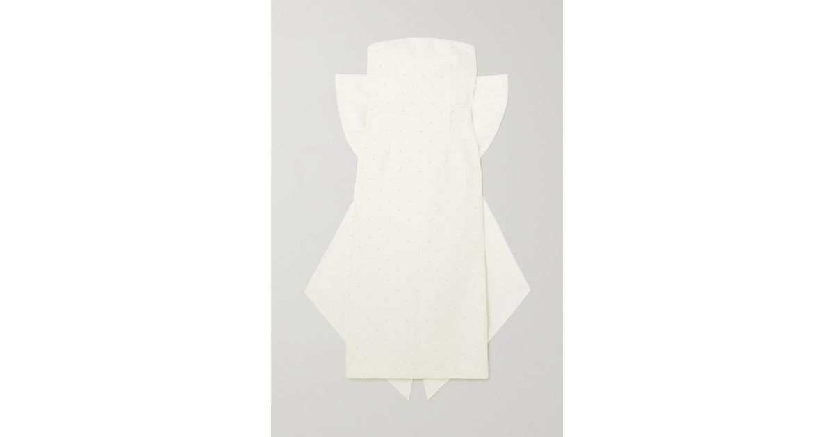 Rebecca Vallance Bow-detailed Faux Pearl-embellished Cady Midi Dress in ...