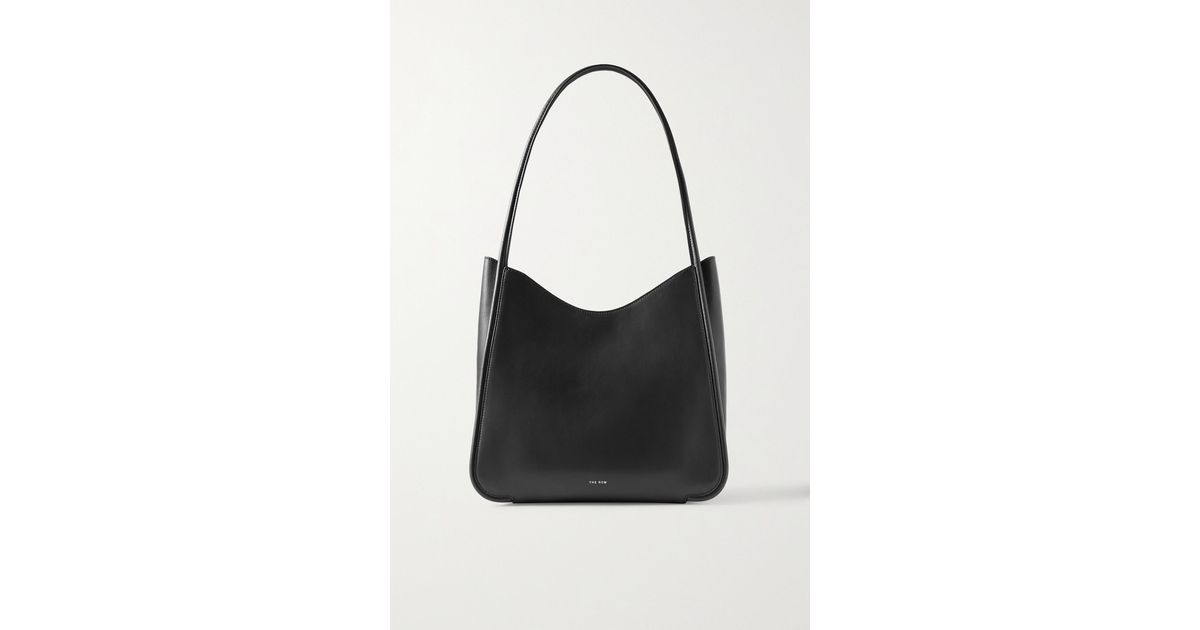 The Row Symmetric Leather Tote in Black | Lyst