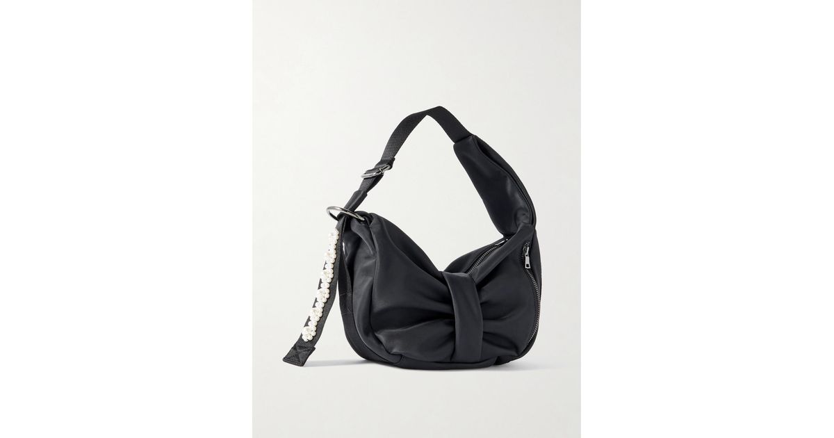 Simone Rocha Sling Bow Mini Faux Pearl-Embellished Shell Shoulder
