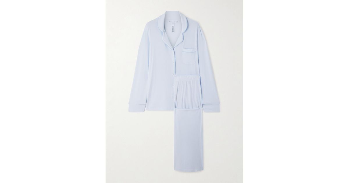 Skims Set Ribbed Skims Soft Lounge Rib Sleep Set in White | Lyst