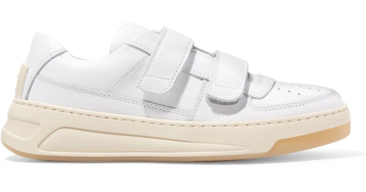 Acne Studios Steffey Leather Sneakers in White - Lyst