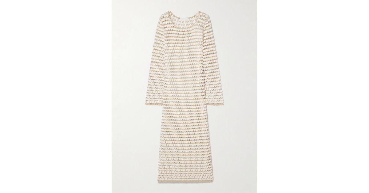 【Zimmermann】Tallow llic crocheted cotton-blend midi ZIMMERMANN Tallow metallic crocheted cotton-blend midi dress