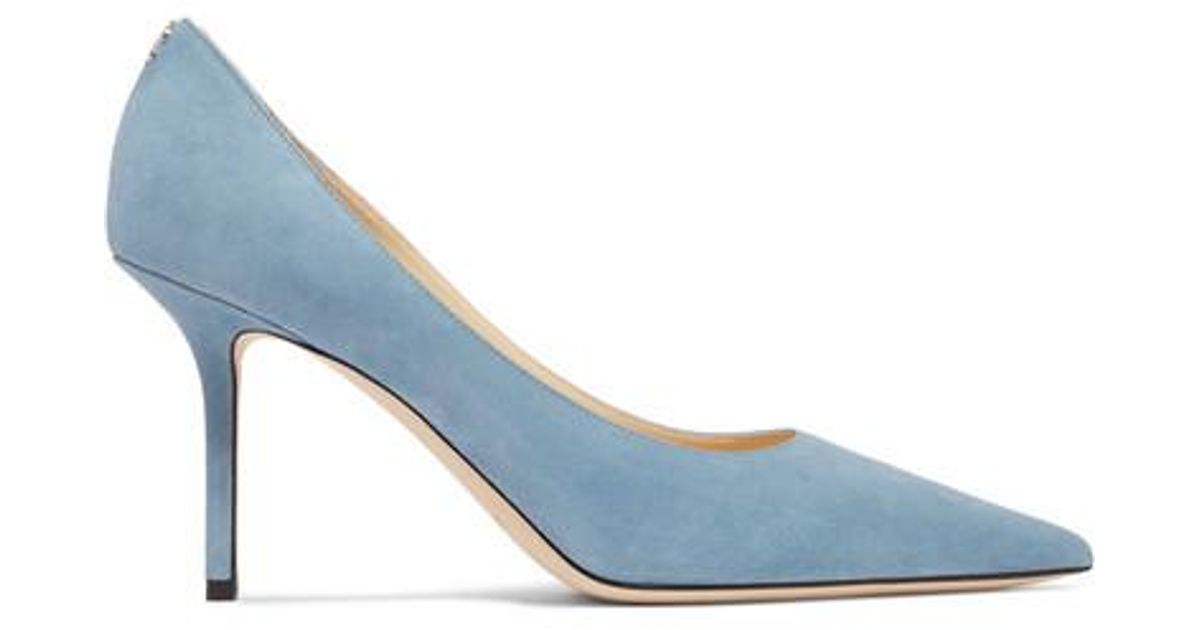 suede light blue heels