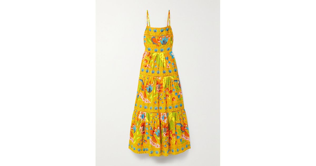 FARM Rio Summer Garden Sleeveless Maxi Dress in Yellow | Lyst