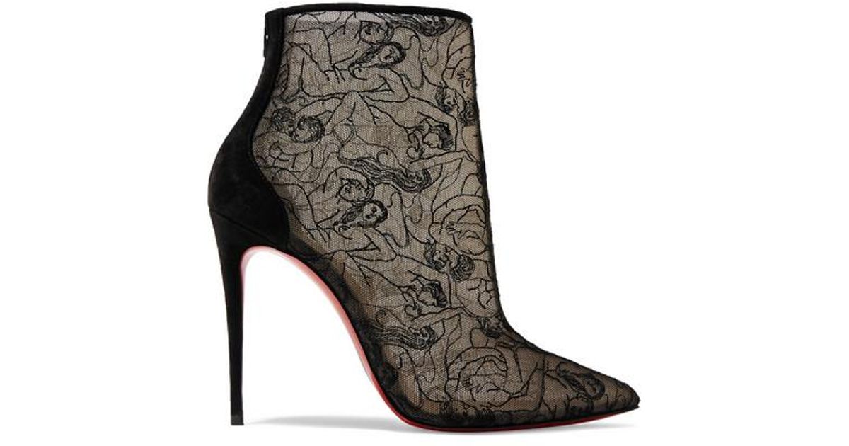 louboutin lace boots