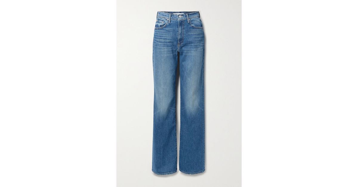Mother Denim The Maven Heel High-rise Straight-leg Jeans in Blue | Lyst
