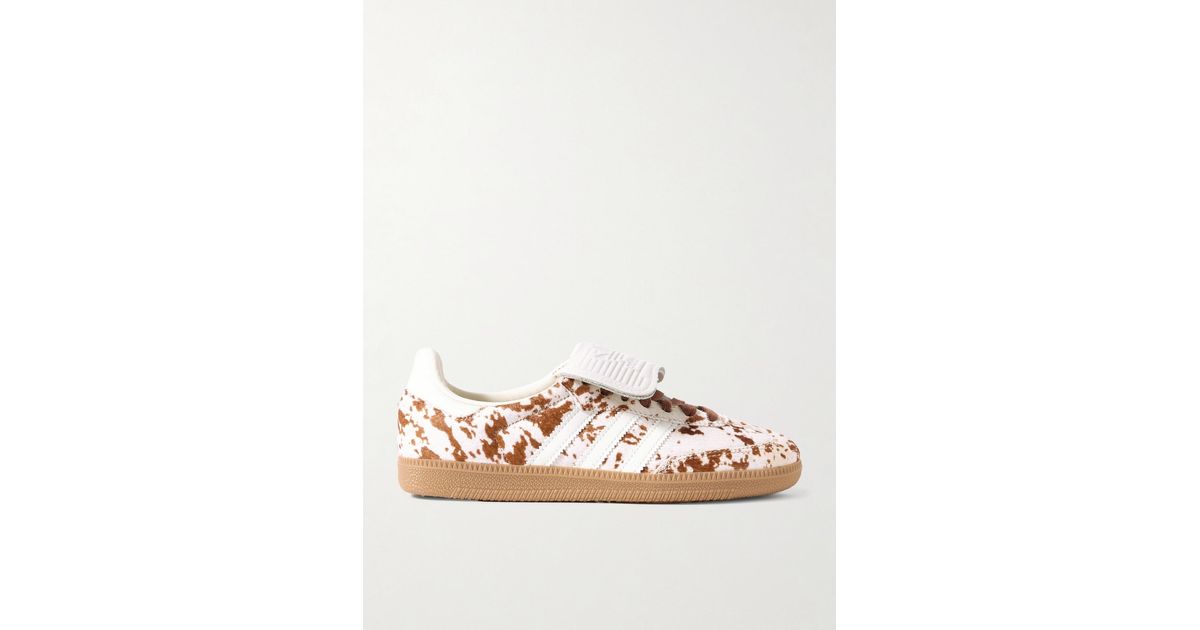 adidas Originals Samba Lt Leather-Trimmed Cow-Print Pony Hair Sneakers ...