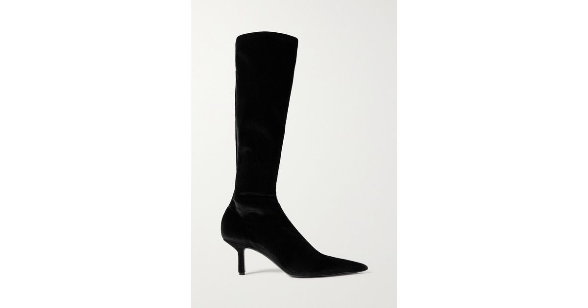 Neous Nosa Stretch-velvet Knee Boots in Black | Lyst