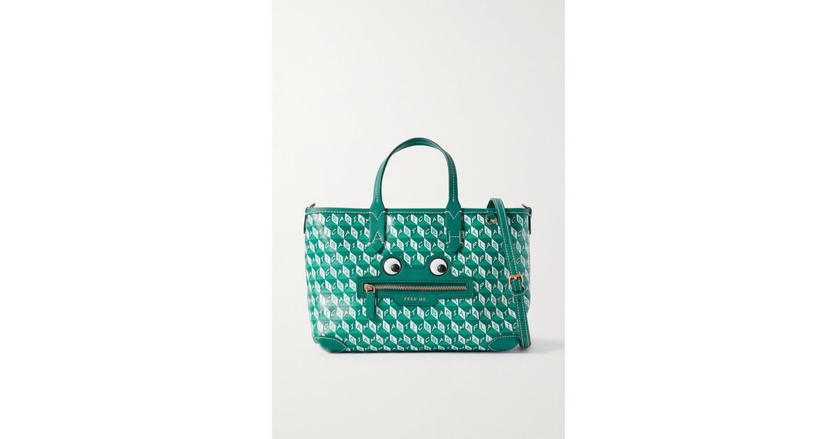 Anya Hindmarch + Net Sustain I Am A Plastic Bag Frog Xs Leather And Recycled Coatedcanvas Tote