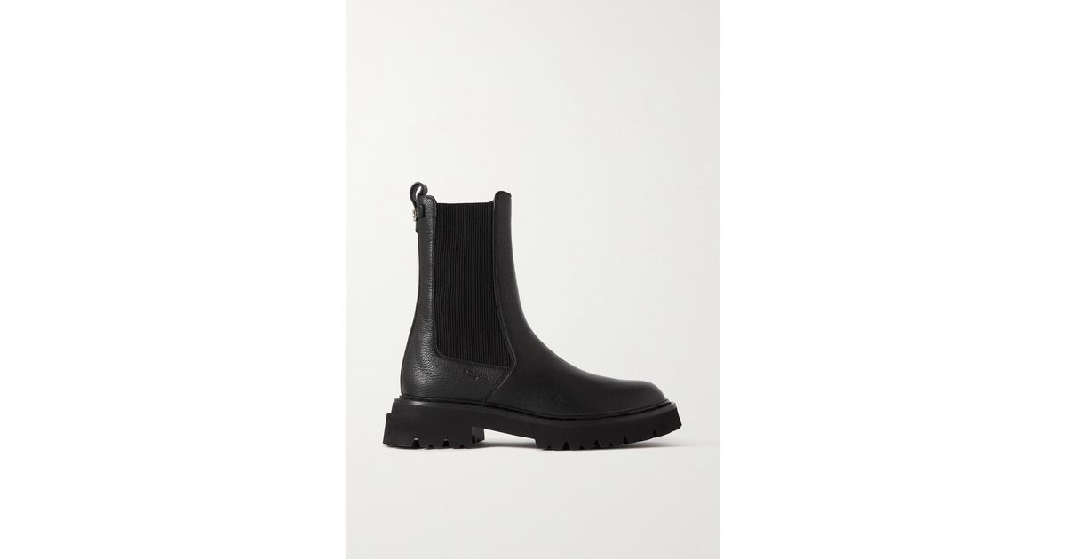 Ferragamo Oderico Logo-embellished Textured-leather Chelsea Boots in ...