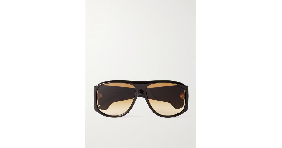Chloé Izia Aviator-Style Acetate Sunglasses in Black | Lyst