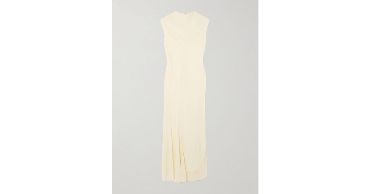TOVE Erin Gathered Silk-Crepe Maxi Dress in White | Lyst