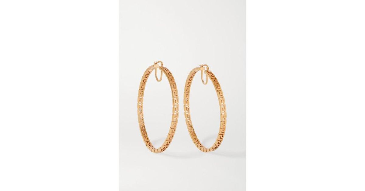 Versace Goldtone Hoop Earrings in Metallic Lyst