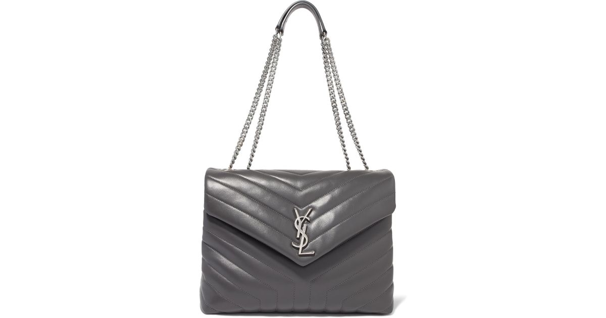 saint laurent large loulou matelassé leather shoulder bolsa