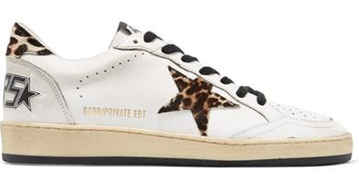 Golden Goose Ball Star Leopard-print Calf Hair And Leather Sneakers in ...