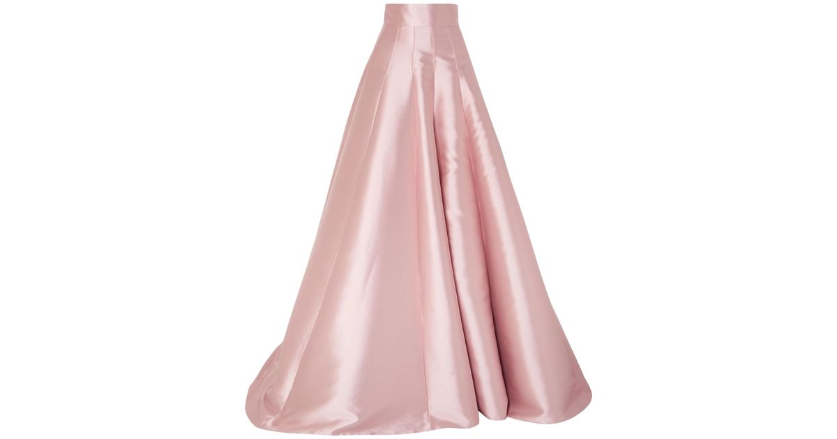 pink satin maxi skirt