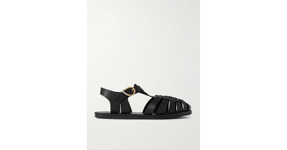 Ancient Greek Sandals Karina Woven Leather Sandals in Black | Lyst