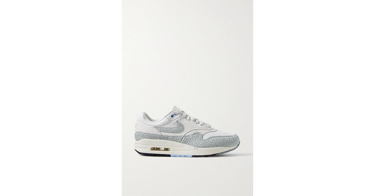 Nike Air Max 1 Safari Leather Sneakers in White | Lyst