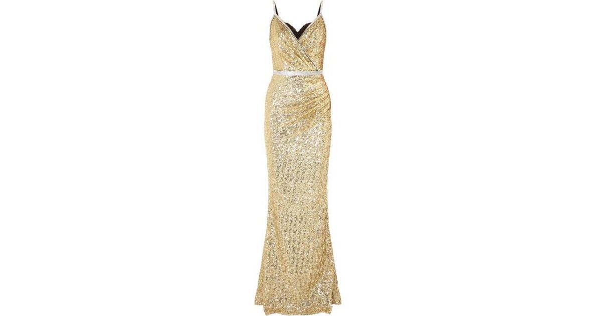 dolce gabbana gold dress