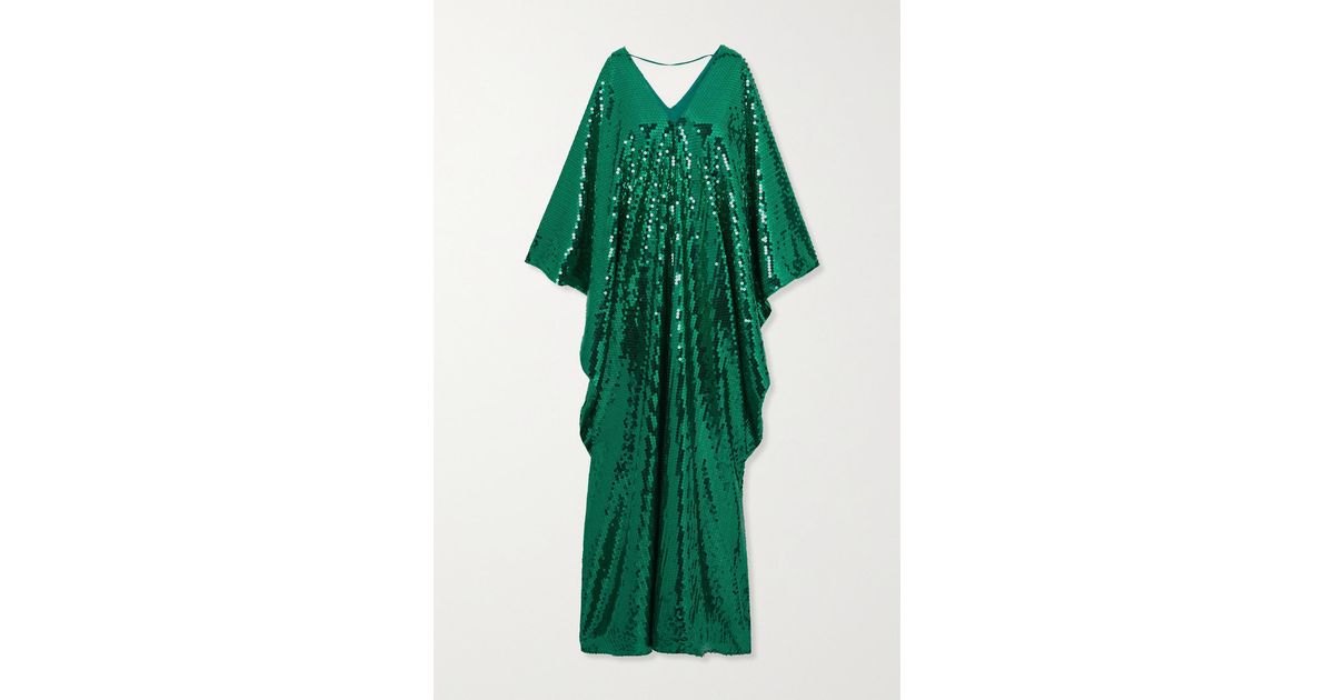 ‎Taller Marmo Gala Disco Sequined Crepe Gown in Green | Lyst Canada