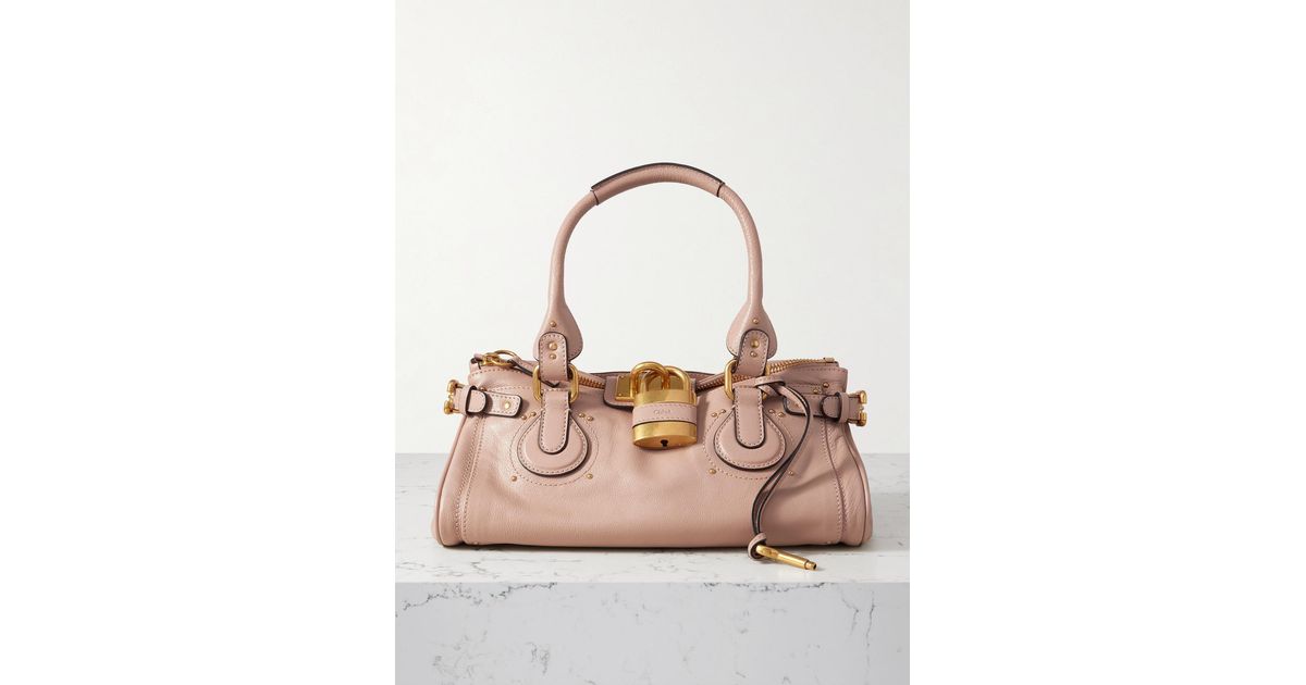 Chloé Paddington Embellished Leather Tote in Pink | Lyst