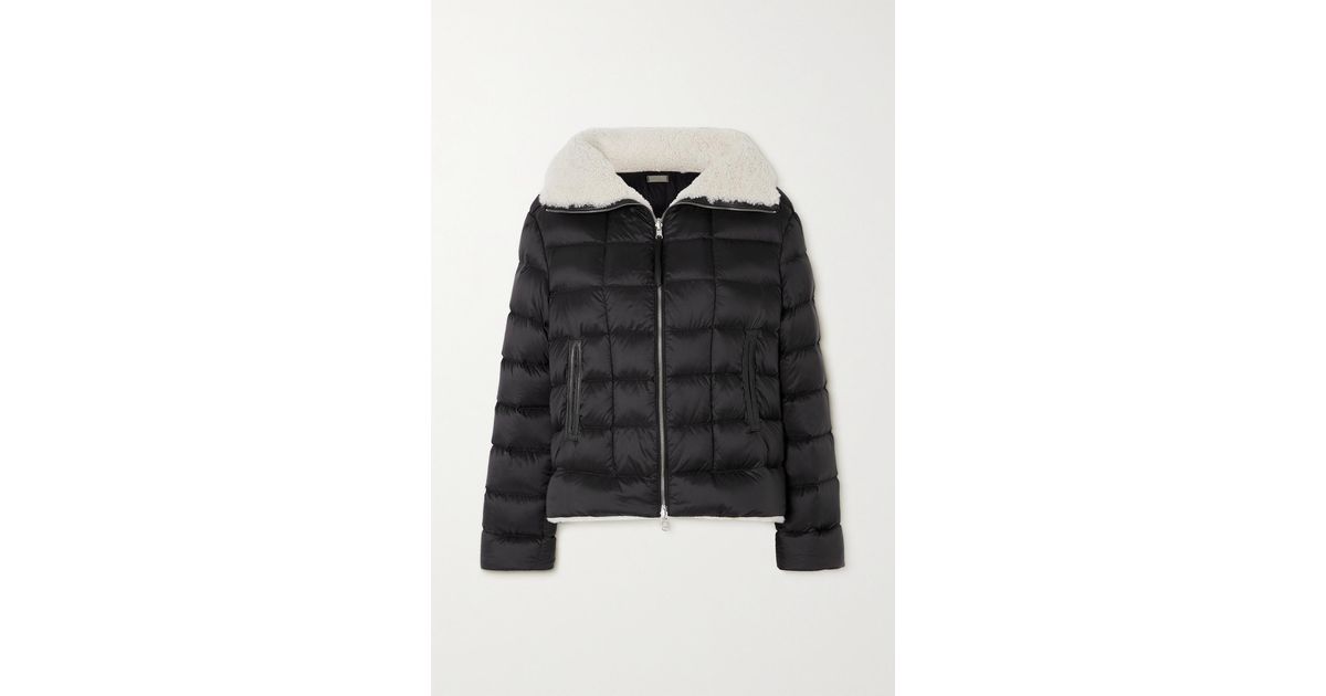 UTZON Jo convertible shearling and leather-trimmed quilted shell down jacket