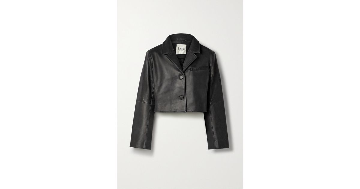 Sea Andy Leather Jacket in Black | Lyst