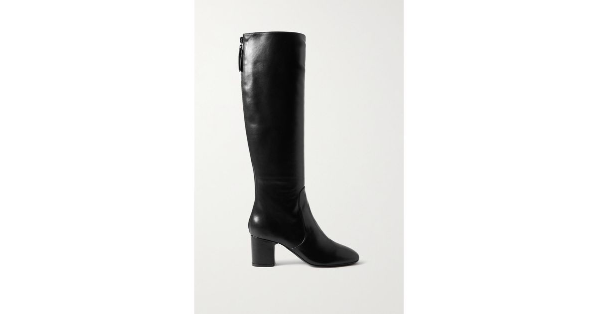 BY FAR Miller Leather Knee Boots in Black Lyst