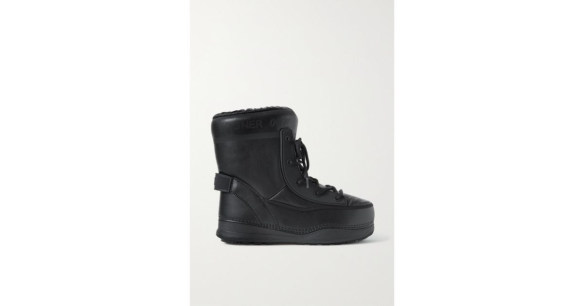 Bogner + 007 La Plagne Rubber-trimmed Faux Leather Snow Boots in Black |  Lyst