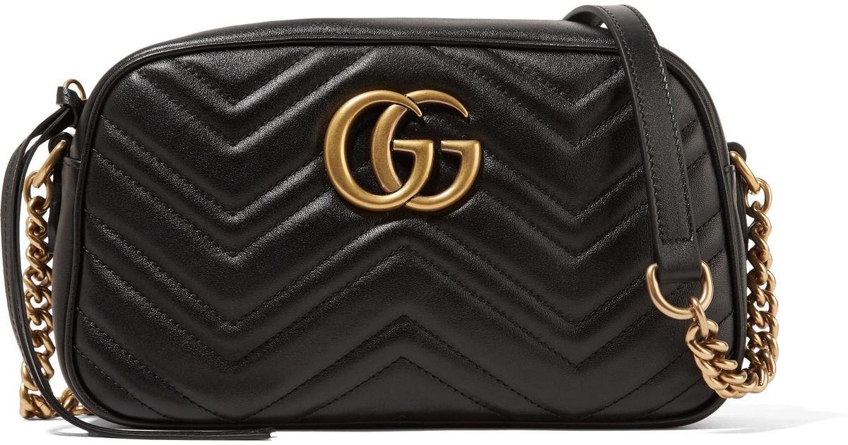 Lyst - Gucci Gg Marmont Camera Small Quilted Leather Shoulder Bag in Black