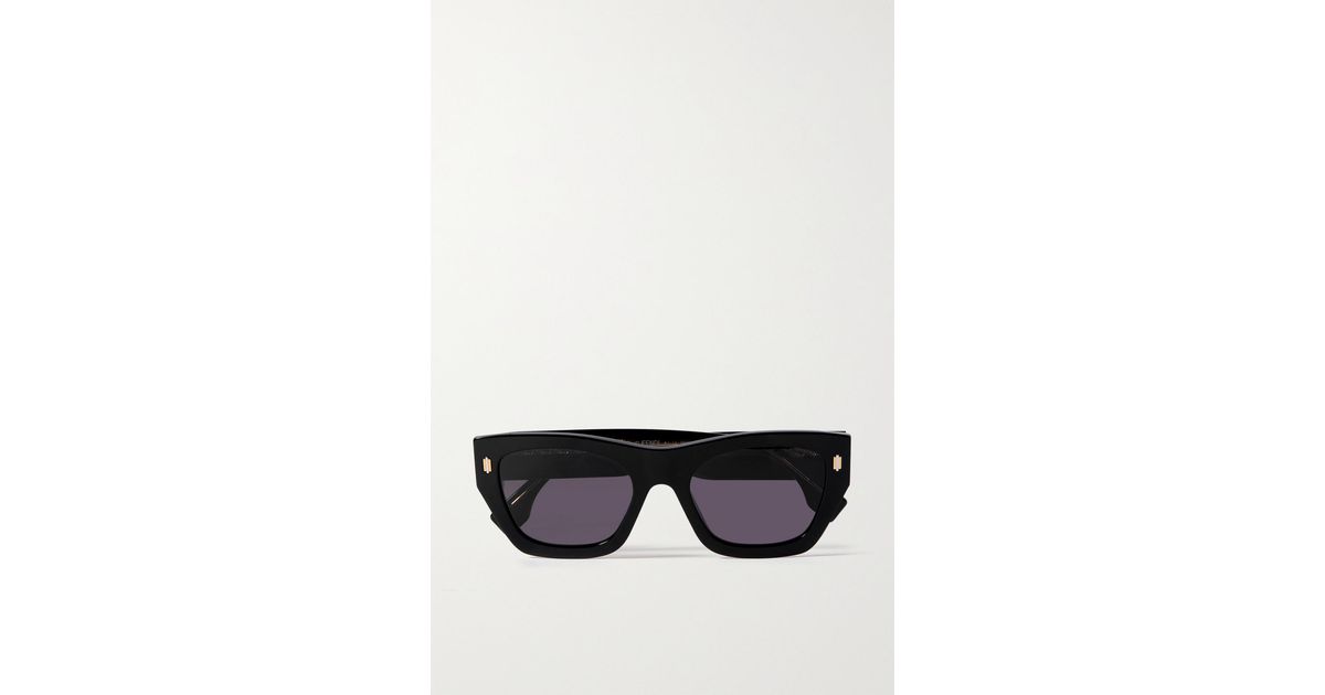 Black FF-print D-frame acetate sunglases, Fendi