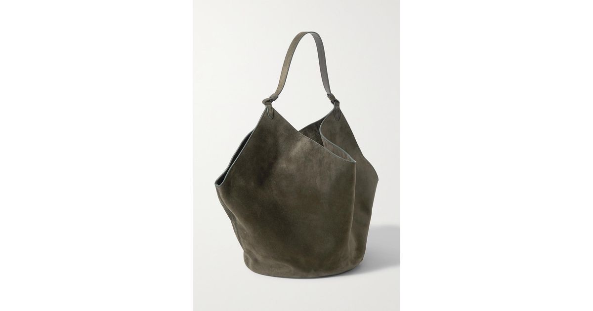 The Sara Tote in Hunter Green Suede– KHAITE