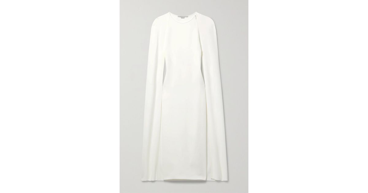 Stella McCartney + Net Sustain Cape-effect Crepe Midi Dress in White | Lyst