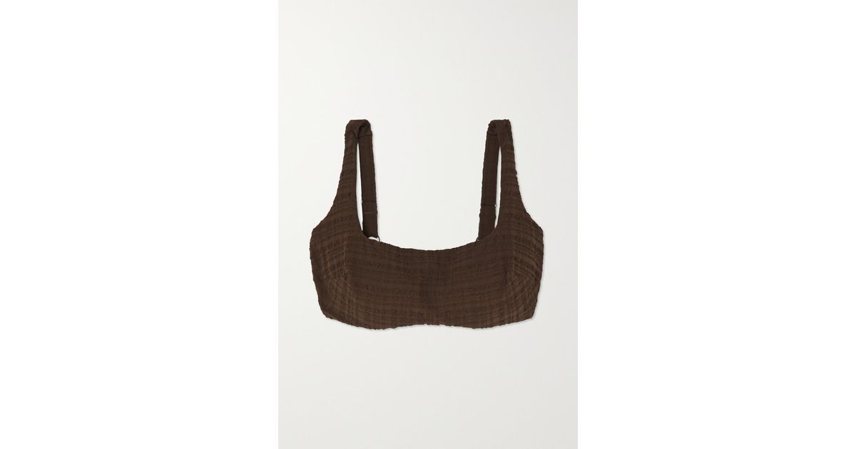 Form And Fold D g The Crop Bikini oberteil Aus Seersucker Mit B geln In 