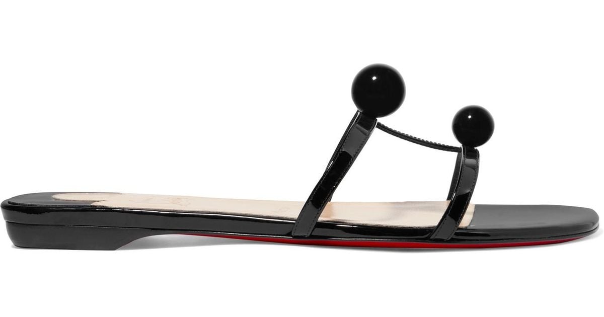 christian louboutin studded slides