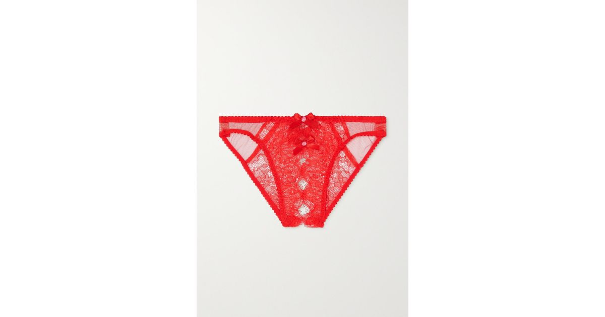 Agent Provocateur Lorna Bow-embellished Cutout Leavers Lace And Tulle ...