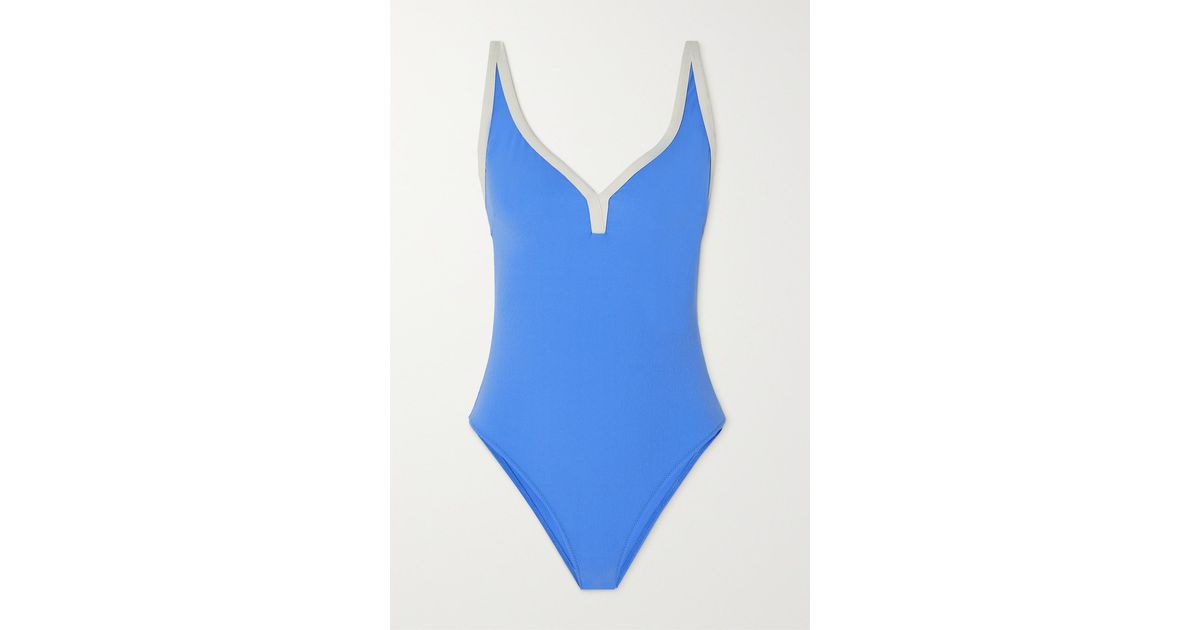 Lisa Marie Fernandez + Net Sustain Maria Stretch-crepe Swimsuit in Blue ...
