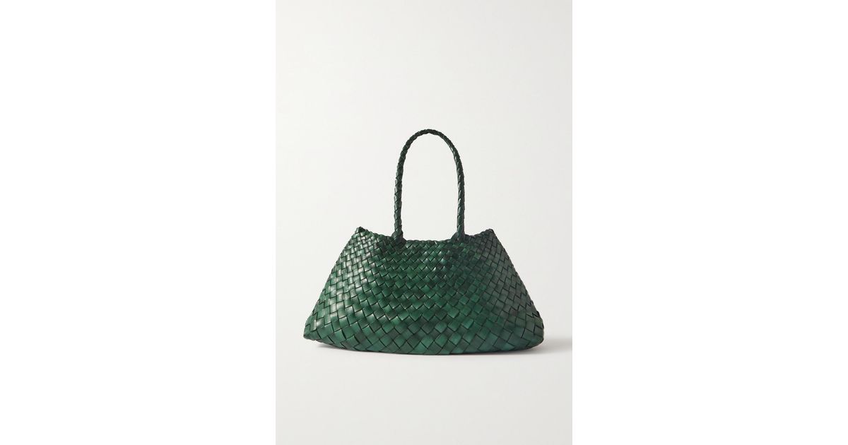 Dragon Diffusion Santa Croce Big Woven Leather Tote in Green Lyst