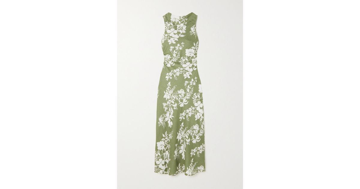 Reformation + Net Sustain Casette Cutout Floral-print Linen Maxi Dress ...