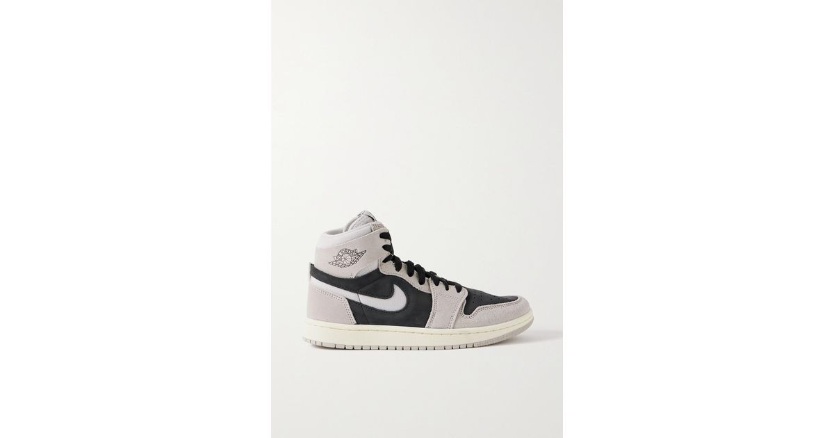 Nike Air Jordan 1 Zoom Cmft 2 Mesh-trimmed Suede Sneakers in White | Lyst