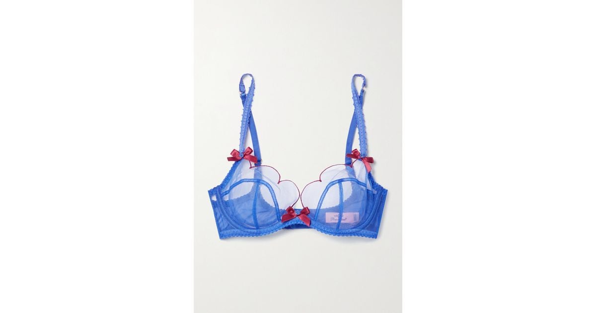 Agent Provocateur Lorna Bow-embellished Embroidered Tulle