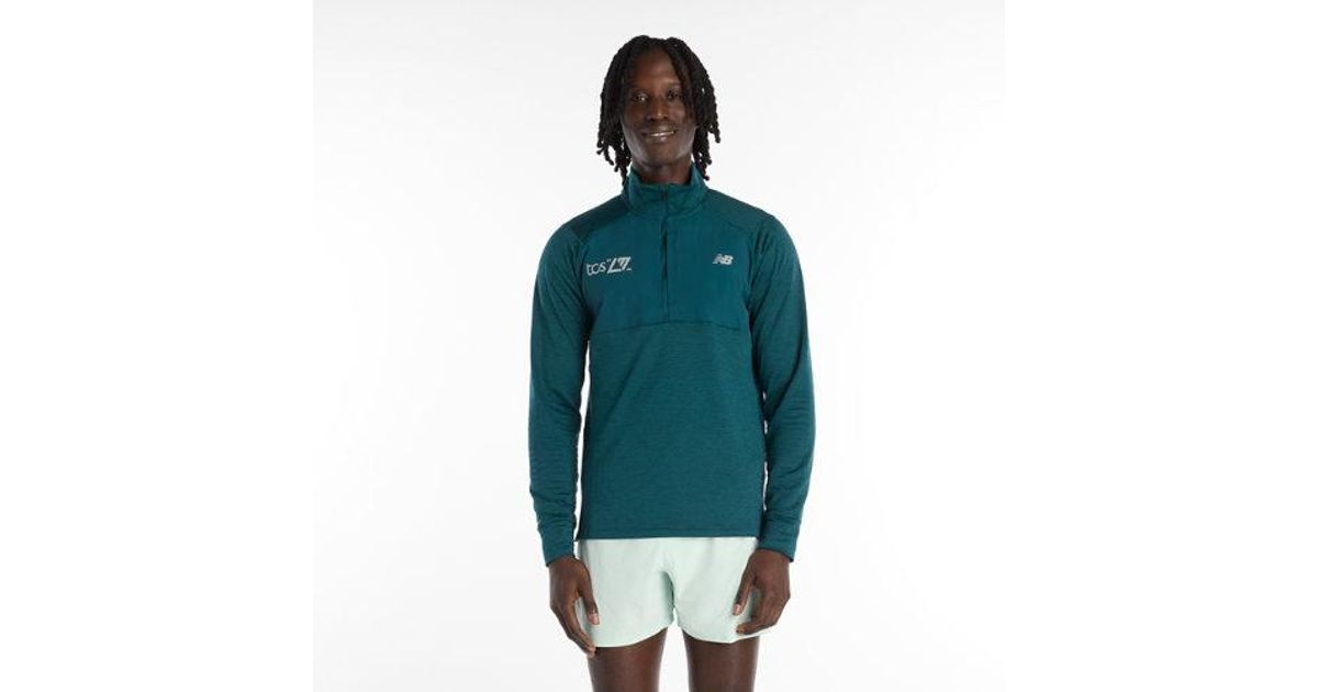 New Balance London Edition Rc Essential Heat Grid Half Zip in Green for ...