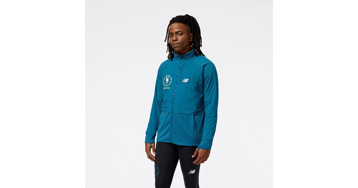 New Balance Nyc Marathon Finisher Nb Heat Grid Jacket in Blue for Men