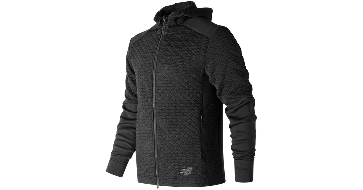 New Balance Synthetic Mheat Loft Full Zip Hoodie in Black for Men - Lyst