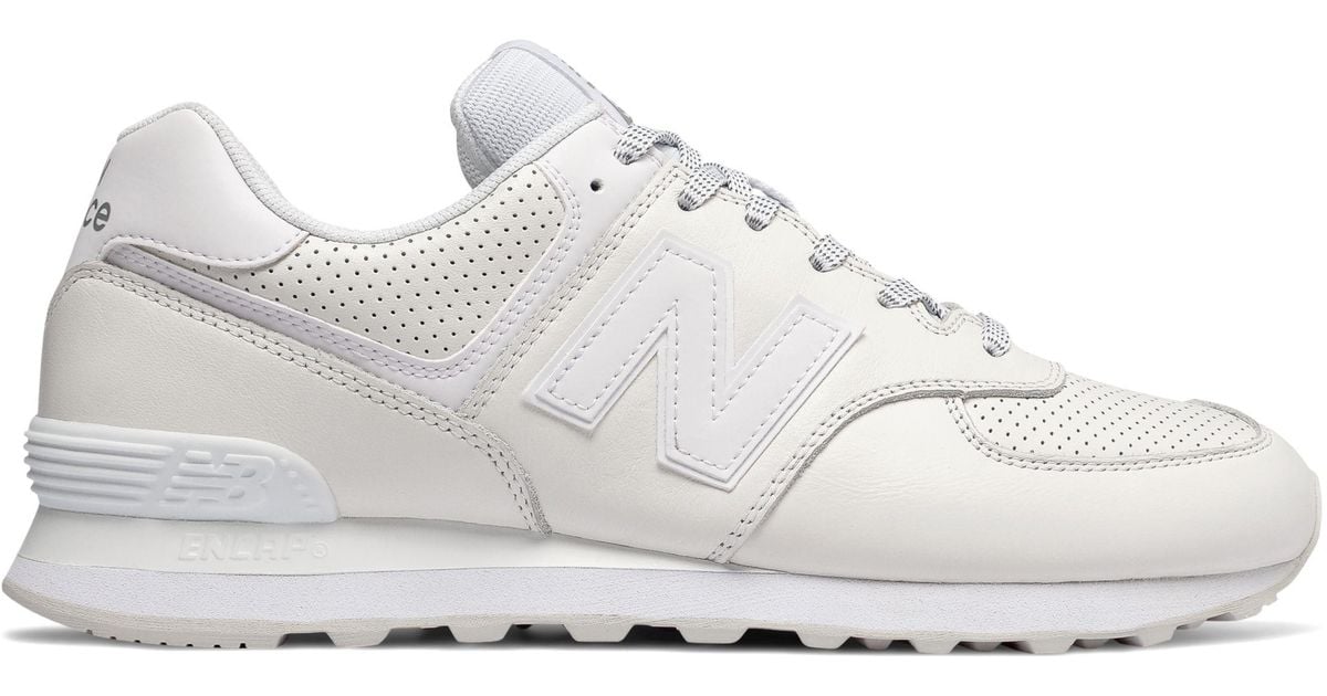 New Balance 574 Luxe Leather in White 